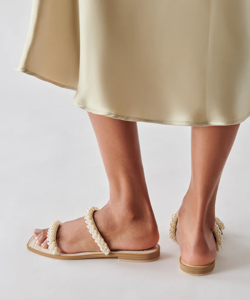 Ivee Pearled Two Strap Sandal Shoes Dolce Vita   