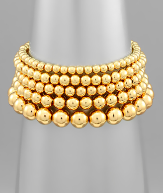 Beaded Gold Bracelet Jewelry Golden Stella 5 Layer  