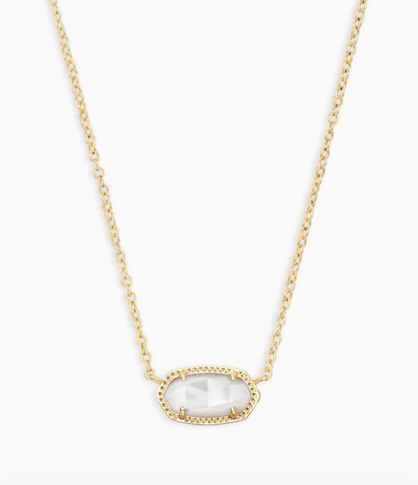 Elisa Necklace Birthstones Jewelry Kendra Scott Gold Ivory Mother of Pearl (June)  
