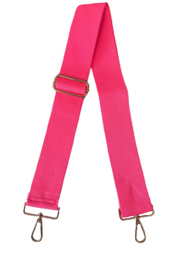 Solid Mix & Match Bag Strap Accessory Ahdorned Neon Pink - Gold Metal  