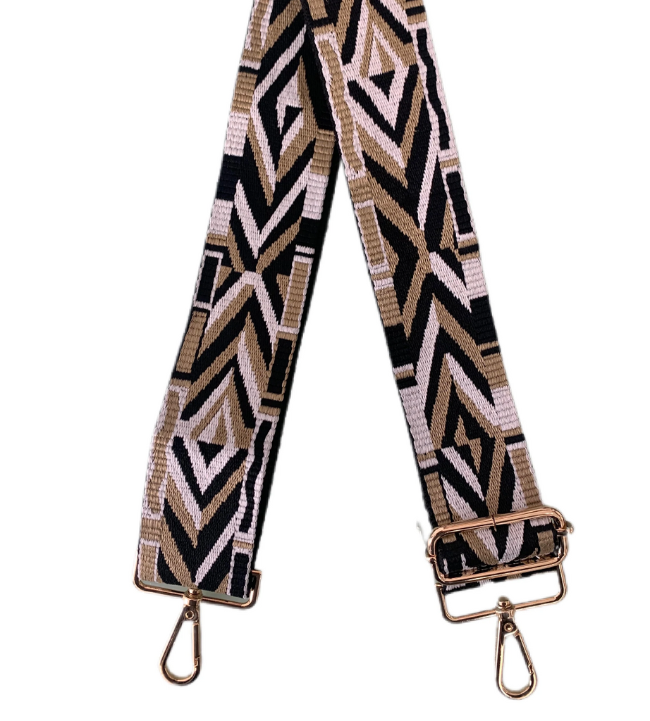 Abstract Geometric Mix & Match Bag Strap Accessory Ahdorned Neutral Square Chevron  