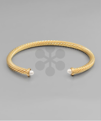 Gold Wired Cuffs Jewelry Golden Stella Gold/Pearl  