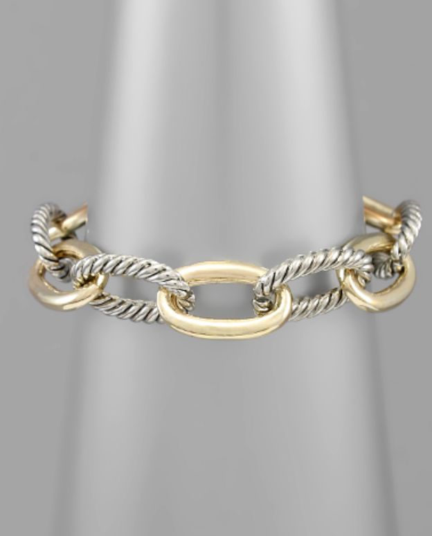 Multi Metal Chain Bracelet Jewelry Golden Stella   
