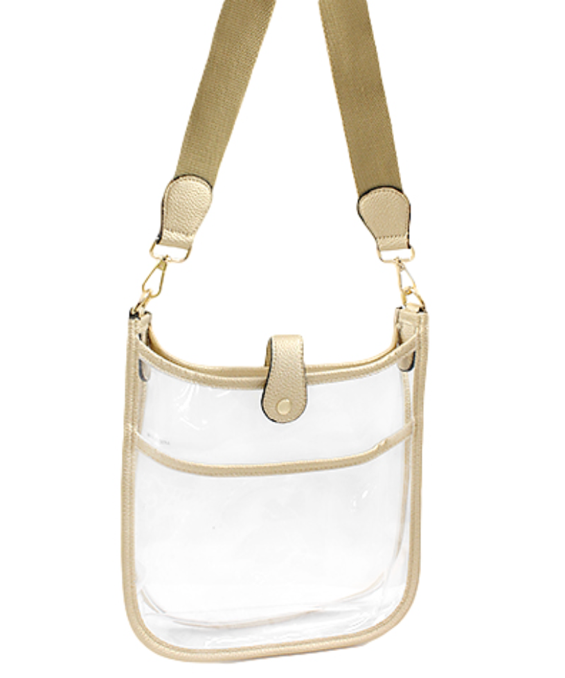 Clear Gameday Purse w Snap Closure Peacocks Pearls Lexington