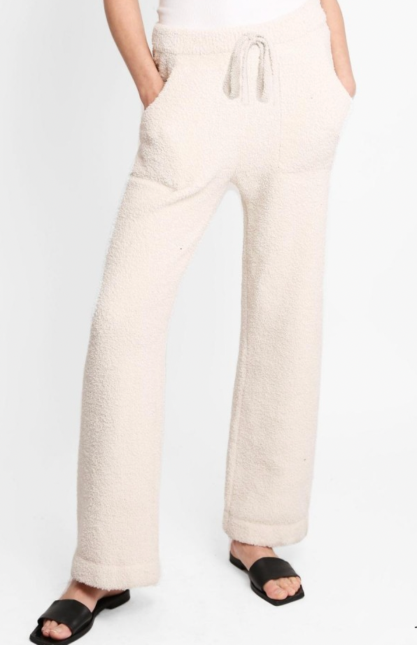 White Comfy Luxe Drawstring Pants Clothing Judson & Co   