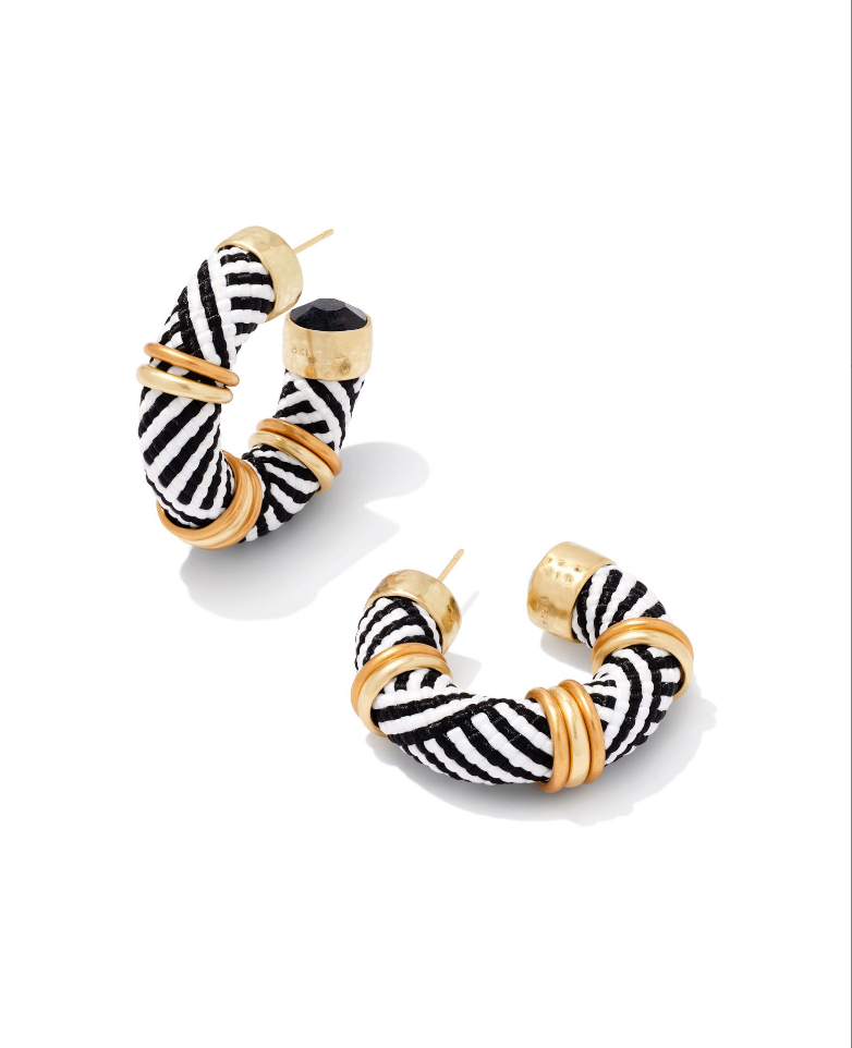 Maya Blk/Wht Hoop Earrings Jewelry Kendra Scott   