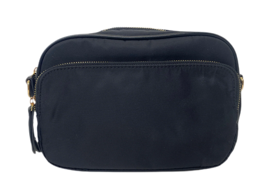 Nylon 2 Pocket Mix &  Match Bag Purse Ahdorned Black  
