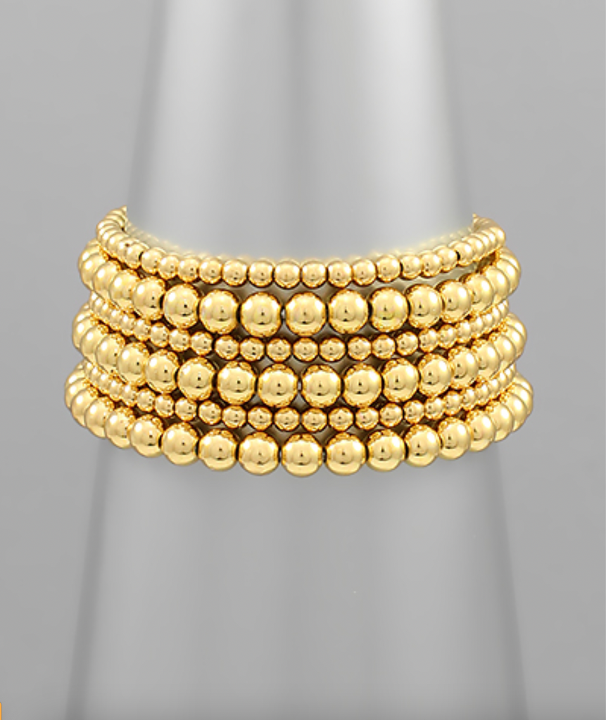 Beaded Gold Bracelet Jewelry Golden Stella 6 Layer  
