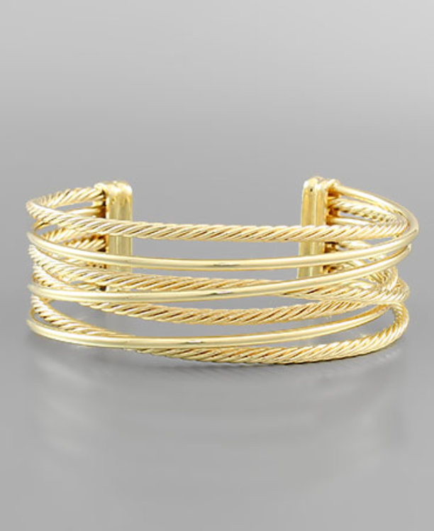 Multi Row Metal Row Bracelet Jewelry Golden Stella   