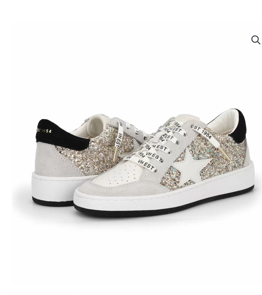 Kristen Grey Glitter Sneaker Shoes Prime Footwear   