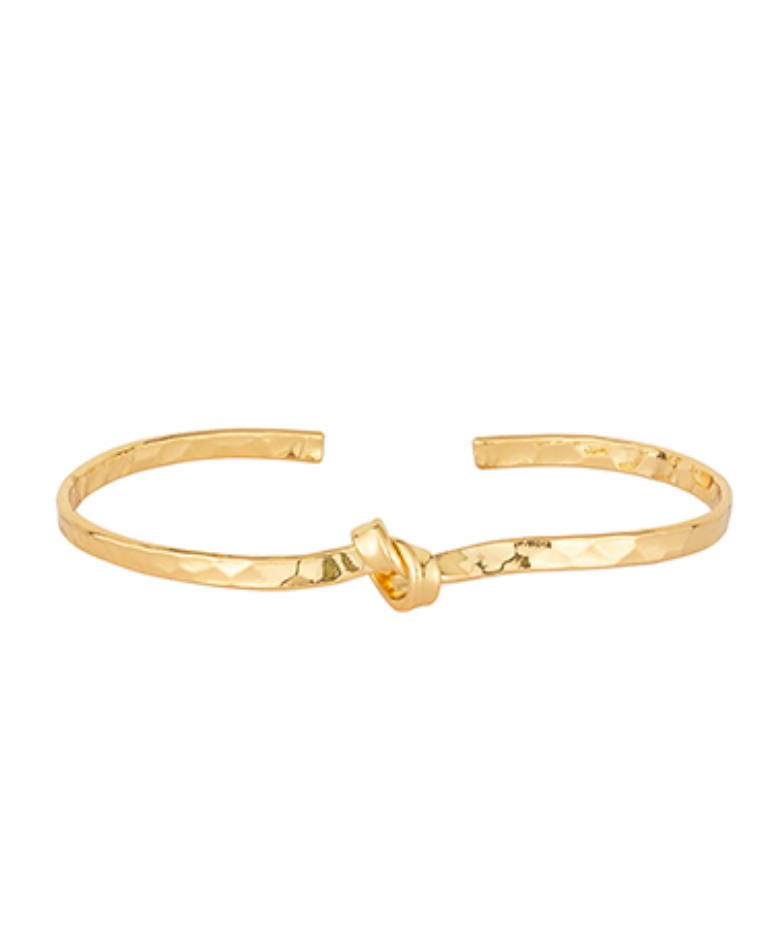Knot Gold Hammered Cuff Bracelet Jewelry Golden Stella   