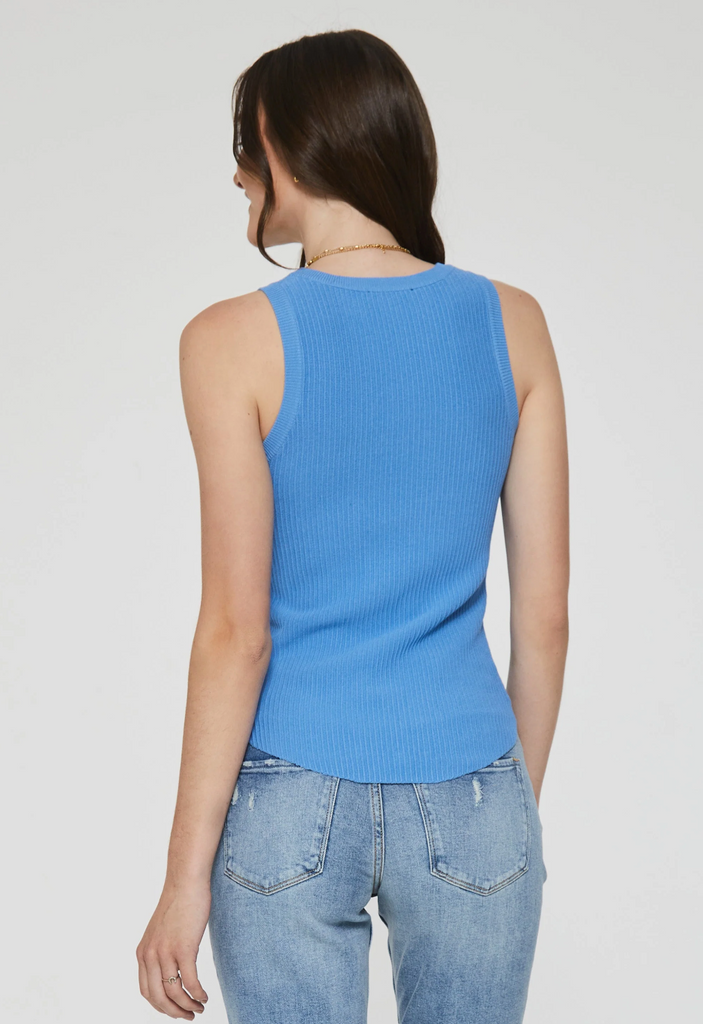 Ribbed Tank Top Sweater w Rounded Hem Clothing Another Love   