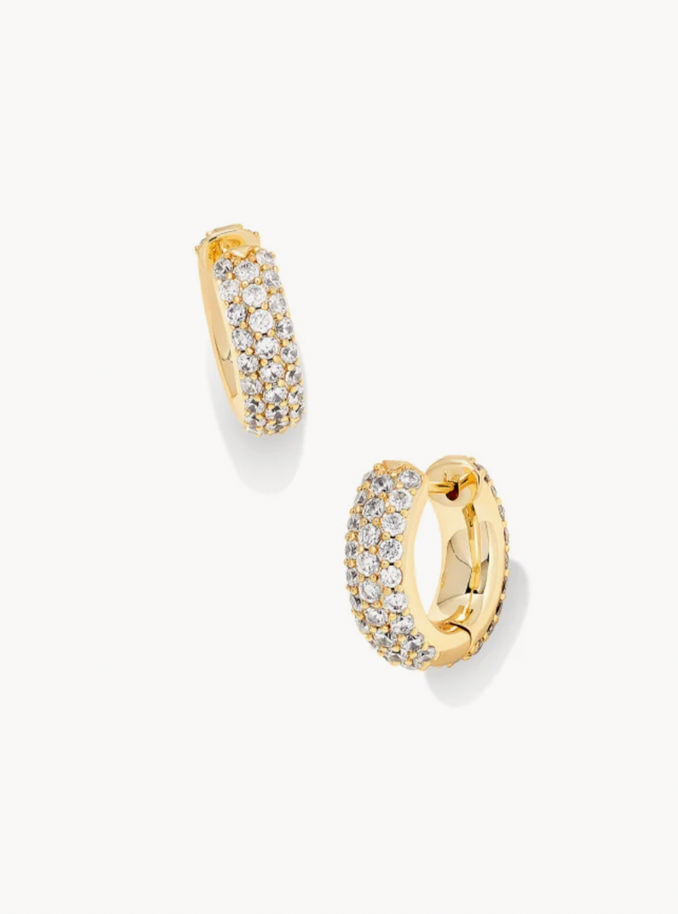 Mikki Pave Huggie Earrings Crystal Jewelry Kendra Scott   