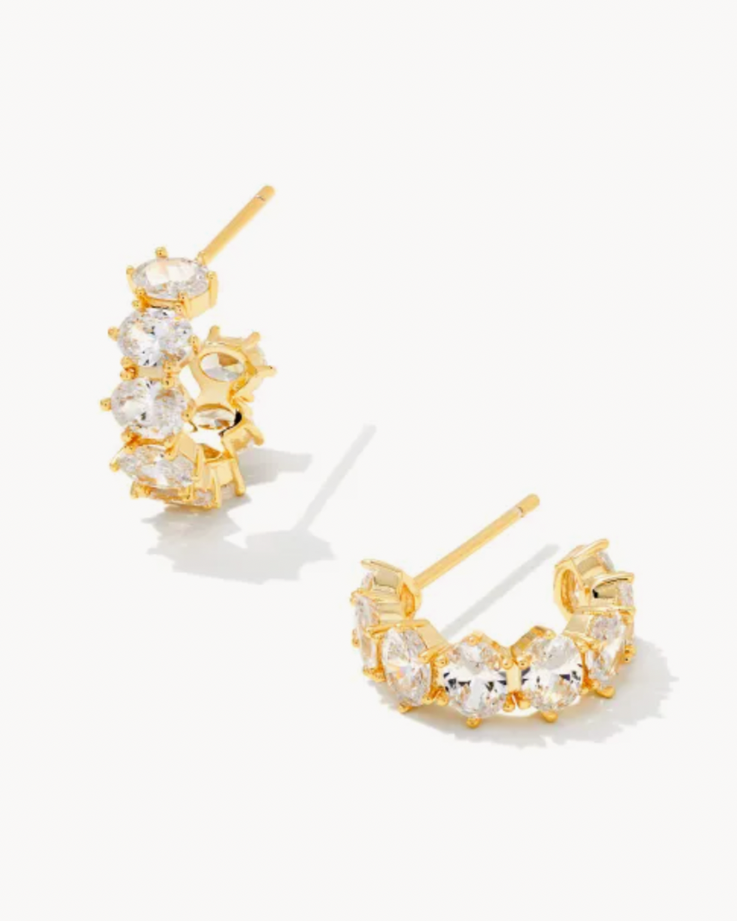 Cailin Crystal Huggie Earrings Jewelry Kendra Scott Gold  