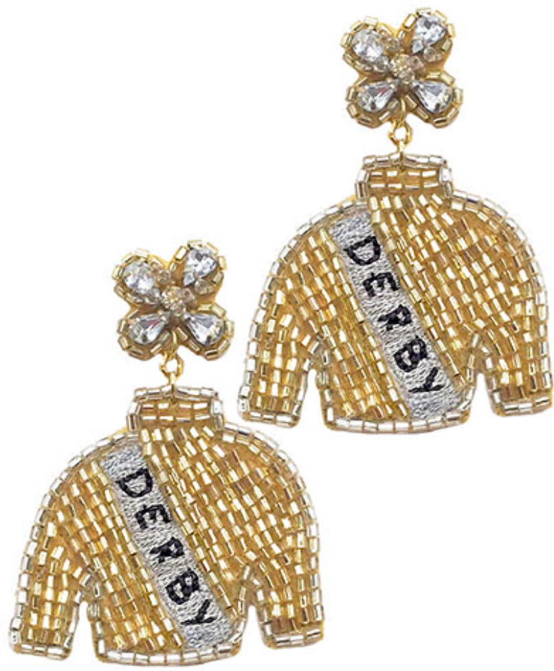 Beaded Derby Jockey Silk Earrings Jewelry Golden Stella Gold  