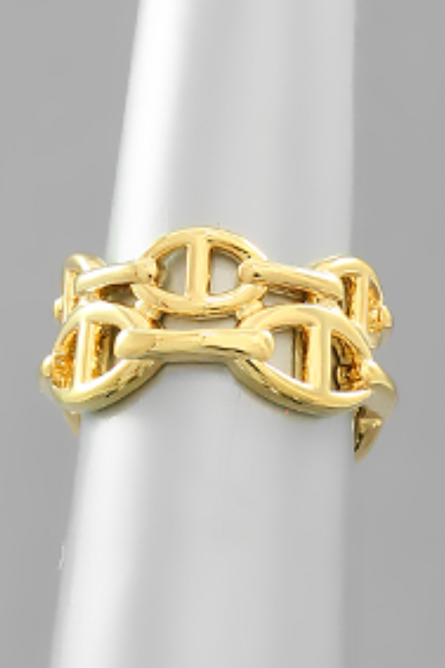 Horse Bit Open Ring Jewelry Golden Stella   