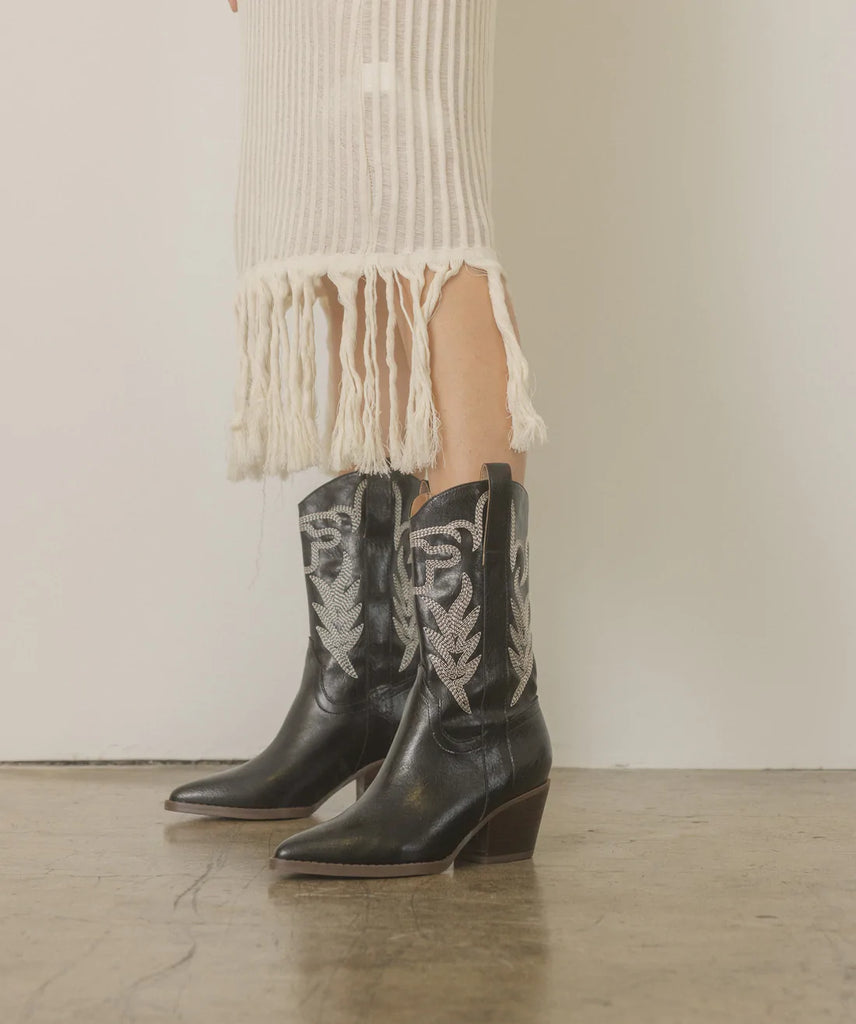 Sephira Black Cowgirl Boot Shoes Oasis Society   