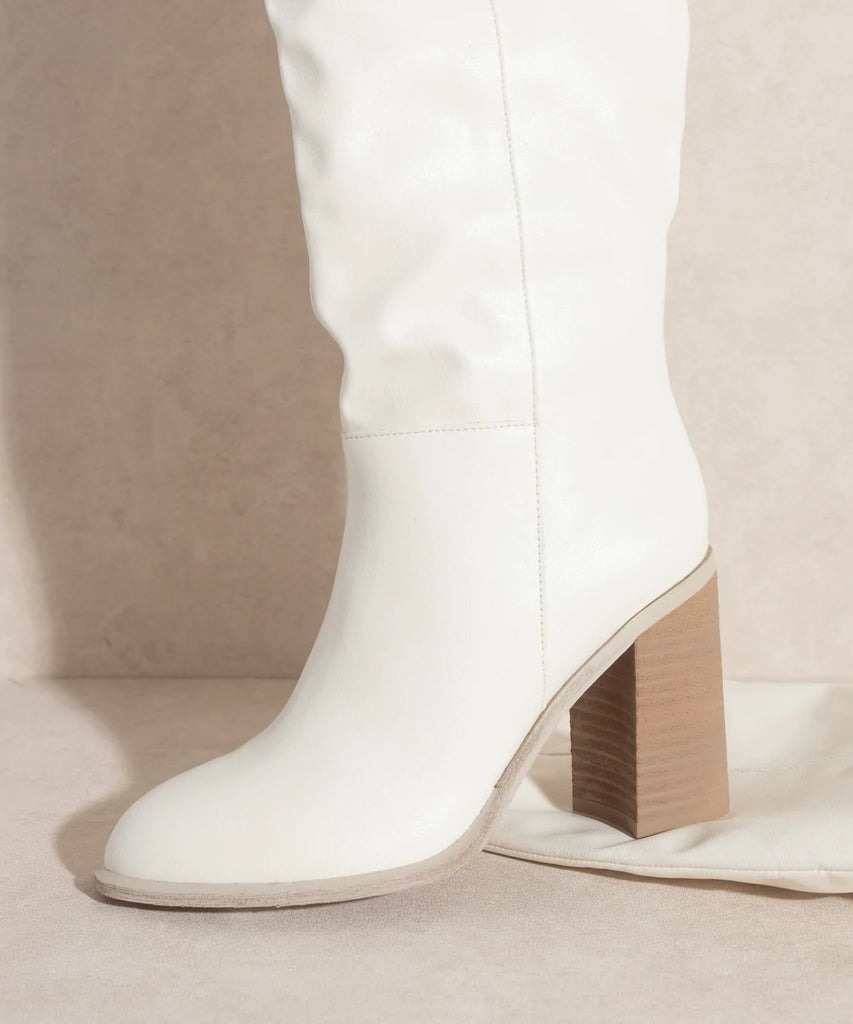 Stephanie White Knee High Boots Shoes Oasis Society   