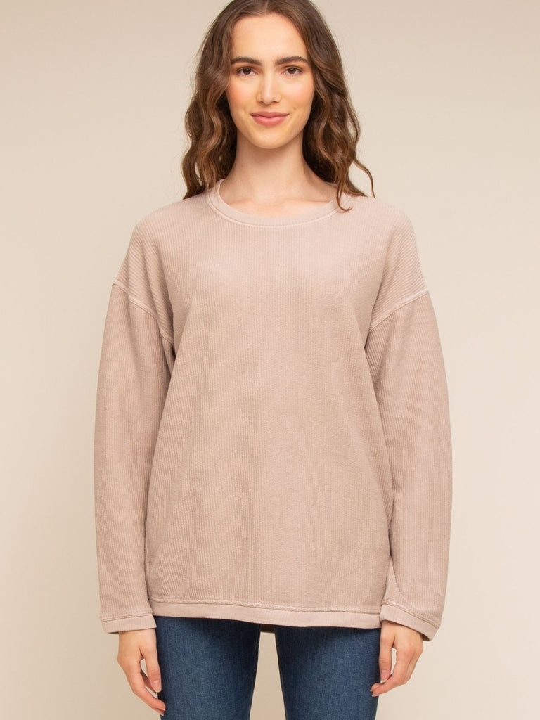 Crewneck Corded Sweatshirt Clothing Thread & Supply Rose S 