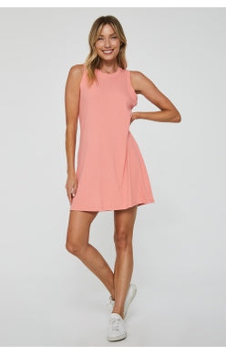 Slvless Ribbed Casual Dress Clothing Another Love Coral XS 