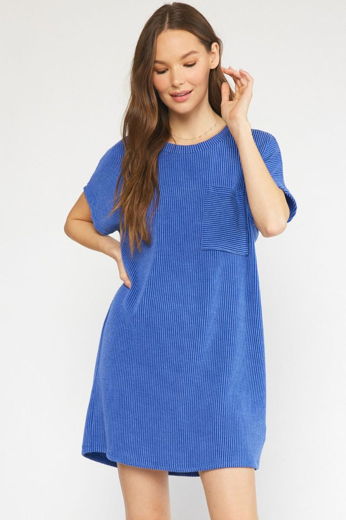 Royal Ribbed T-Shirt Dress Clothing Entro   