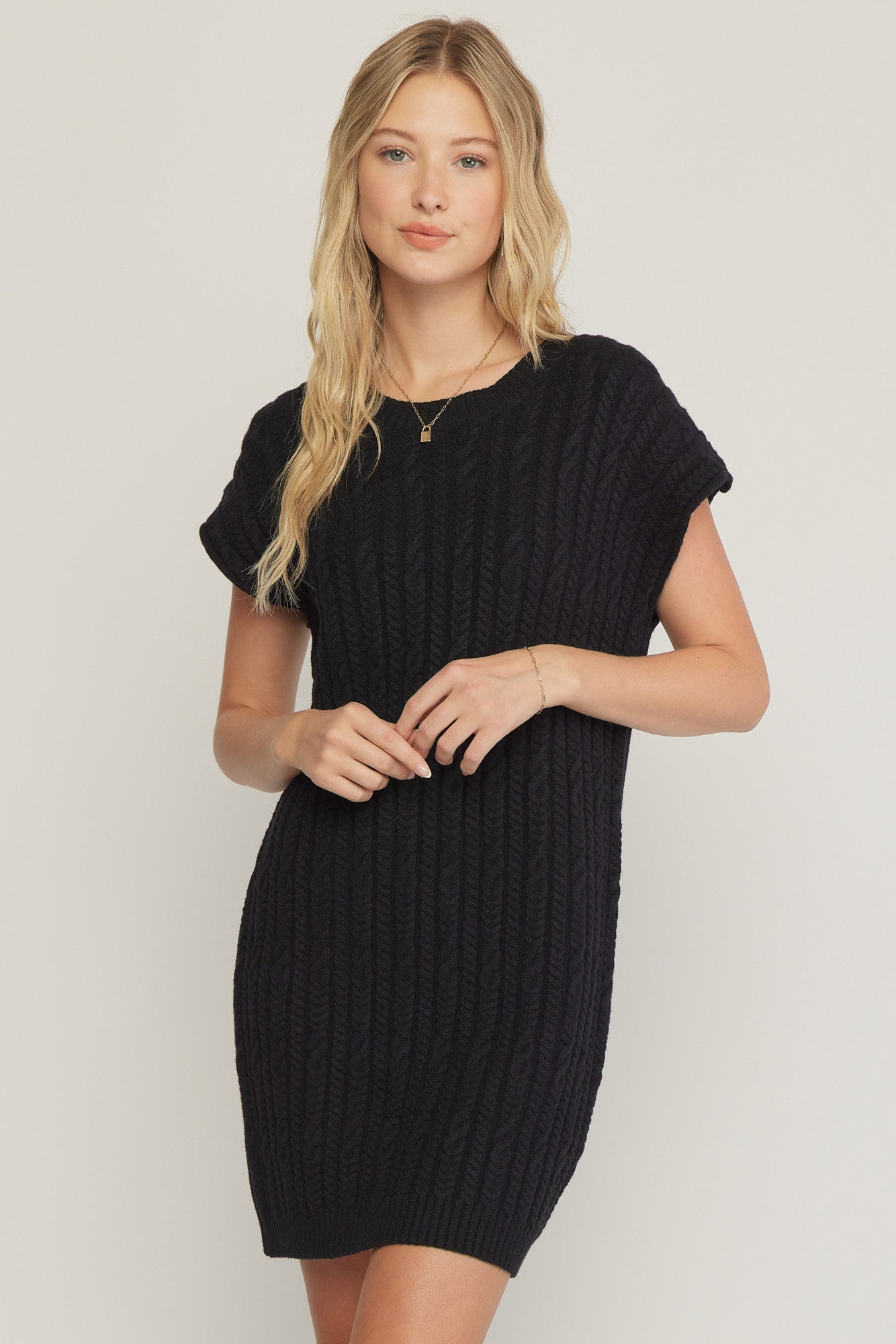 Black Cable Knit Sweater Dress Peacocks & Pearls Lexington Black Cable Knit Sweater Dress Peacocks & Pearls Lexington