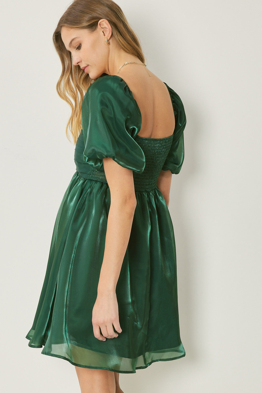 Bubble Sleeve Dress w/ square neck  Peacocks & Pearls Lexington