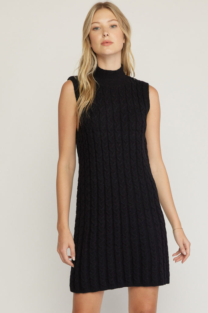 Cable Knit Sweater Dress Clothing Entro   