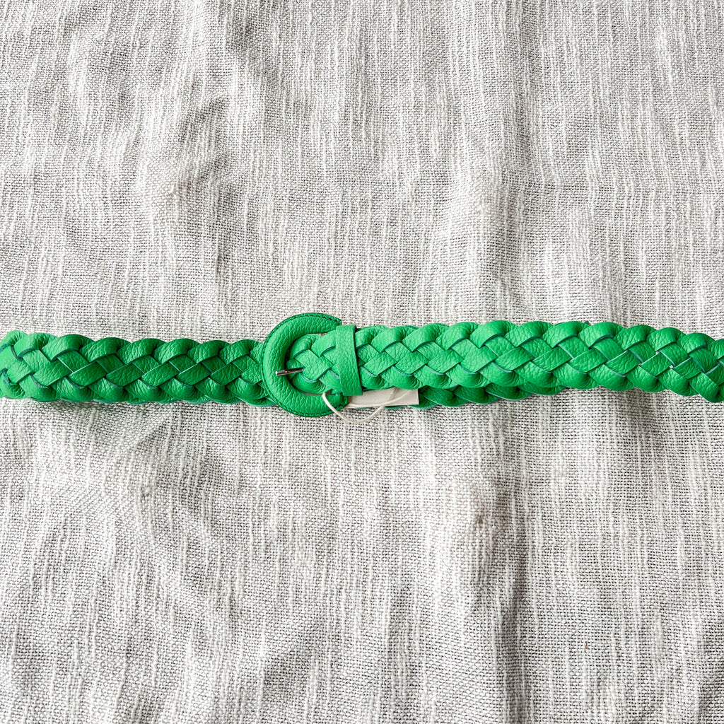 Green Braided Leather Belt Accessory Frnch   