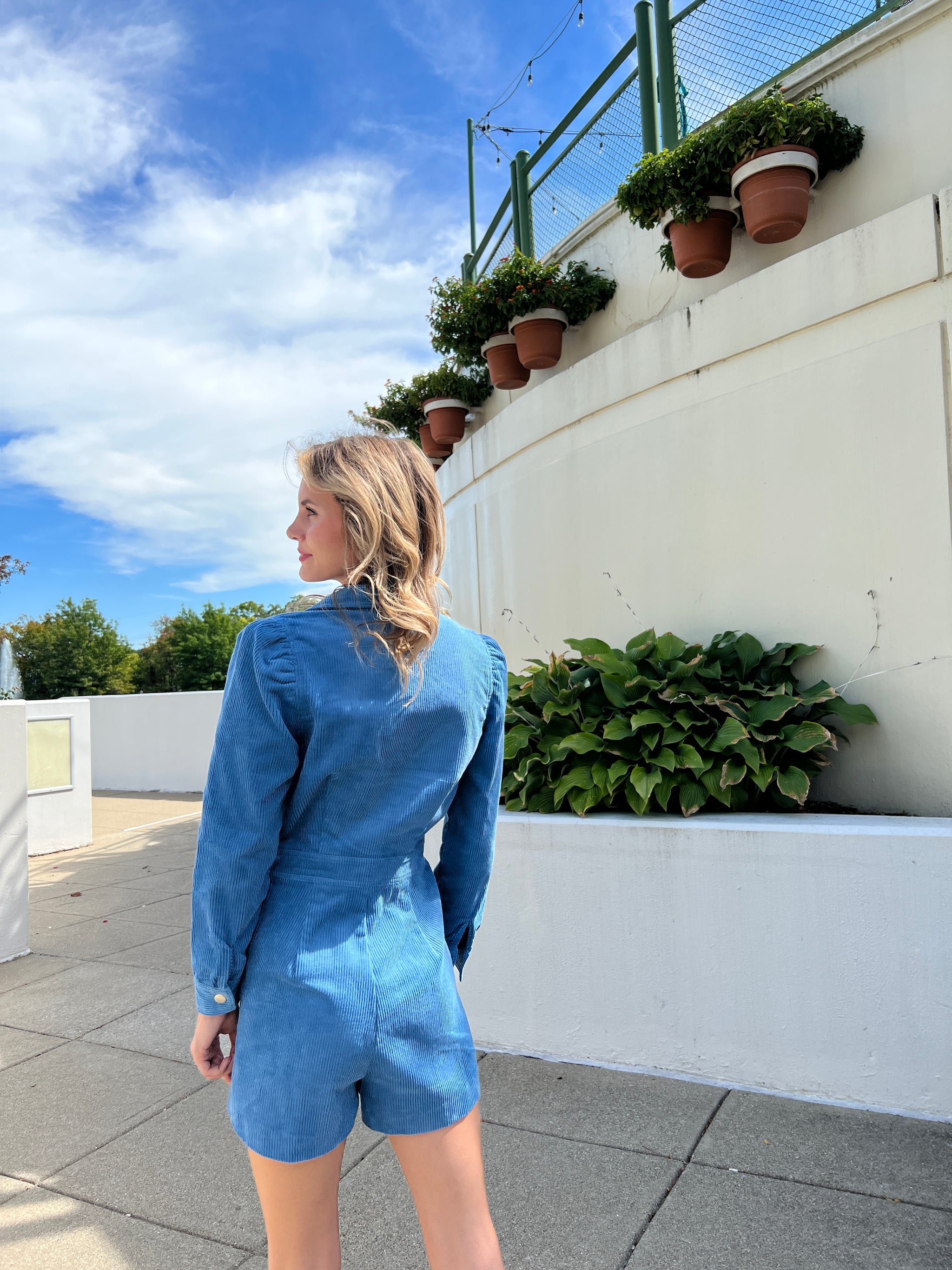 Long Slv Corduroy Romper – Peacocks & Pearls Lexington