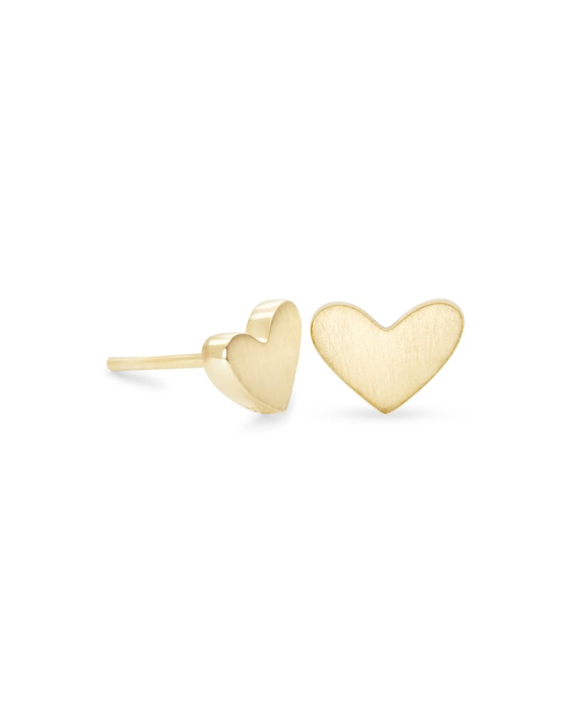 Ari Heart Stud Earrings In 18k Gold Vermeil Jewelry Kendra Scott   