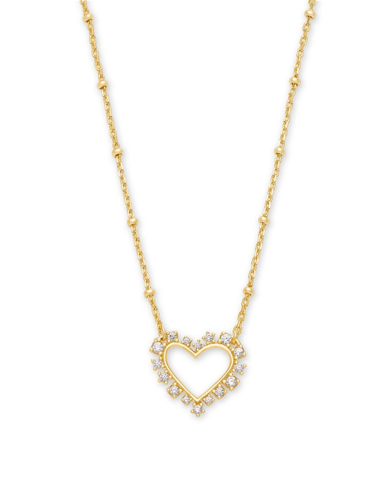 Ari Heart White Crystal Necklace Jewelry Kendra Scott   
