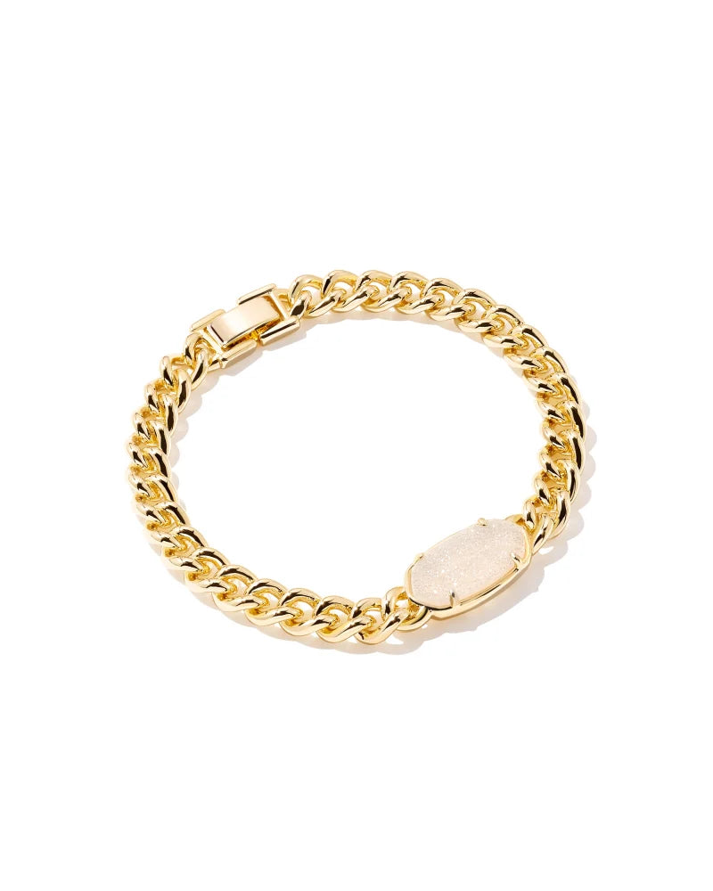 Elaina Gold Chain Bracelet in Iridescent Drusy Jewelry Kendra Scott   