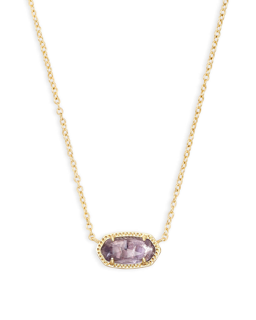 Elisa Necklace Birthstones Jewelry Kendra Scott Gold Purple Amethyst (February)  