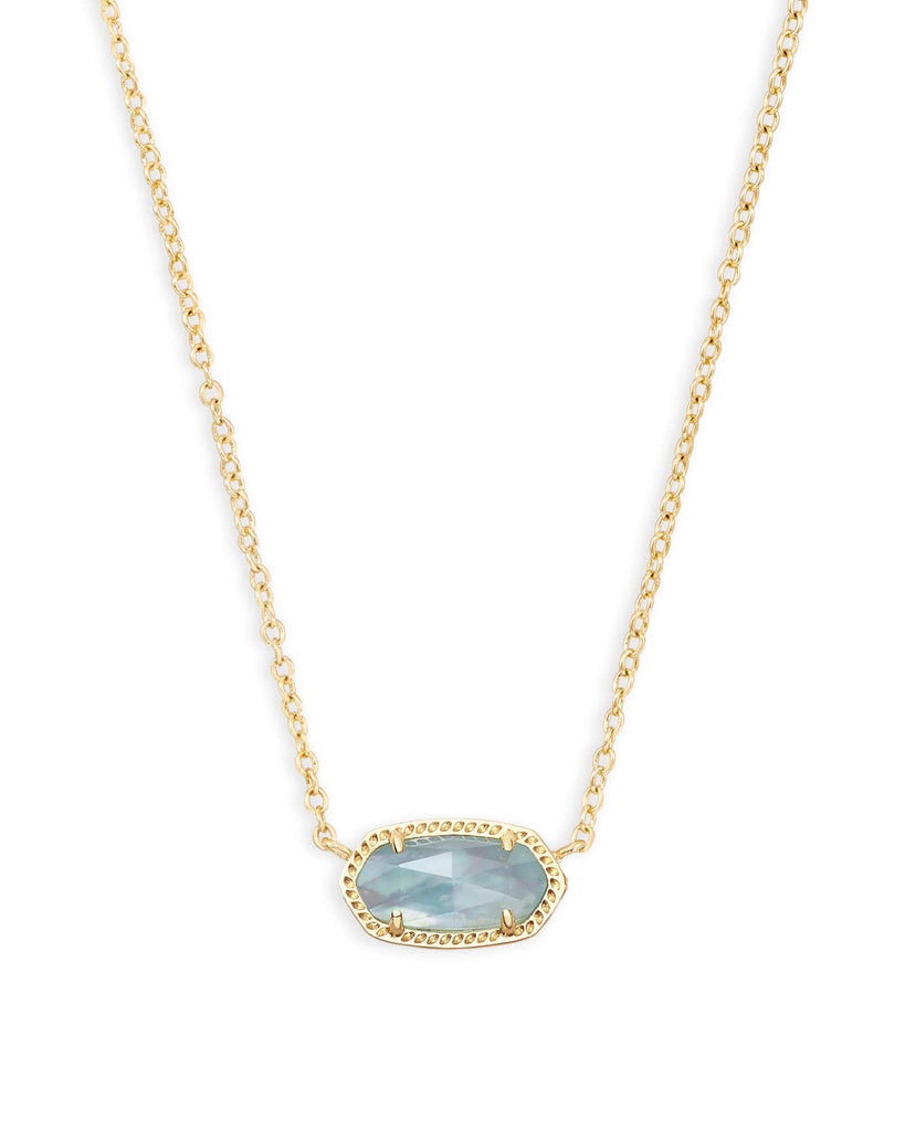 Elisa Necklace Birthstones Jewelry Kendra Scott Gold Light Blue Illusion (March)  