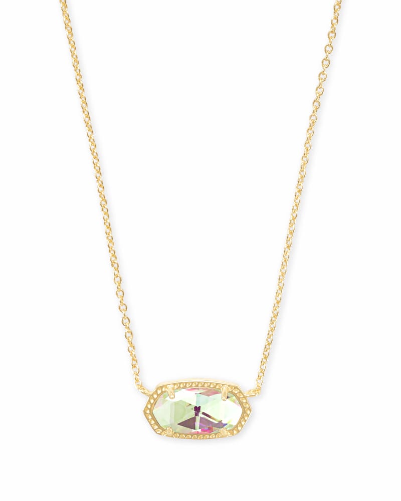 Elisa Necklace Birthstones Jewelry Kendra Scott Gold Dichroic Glass (April)  