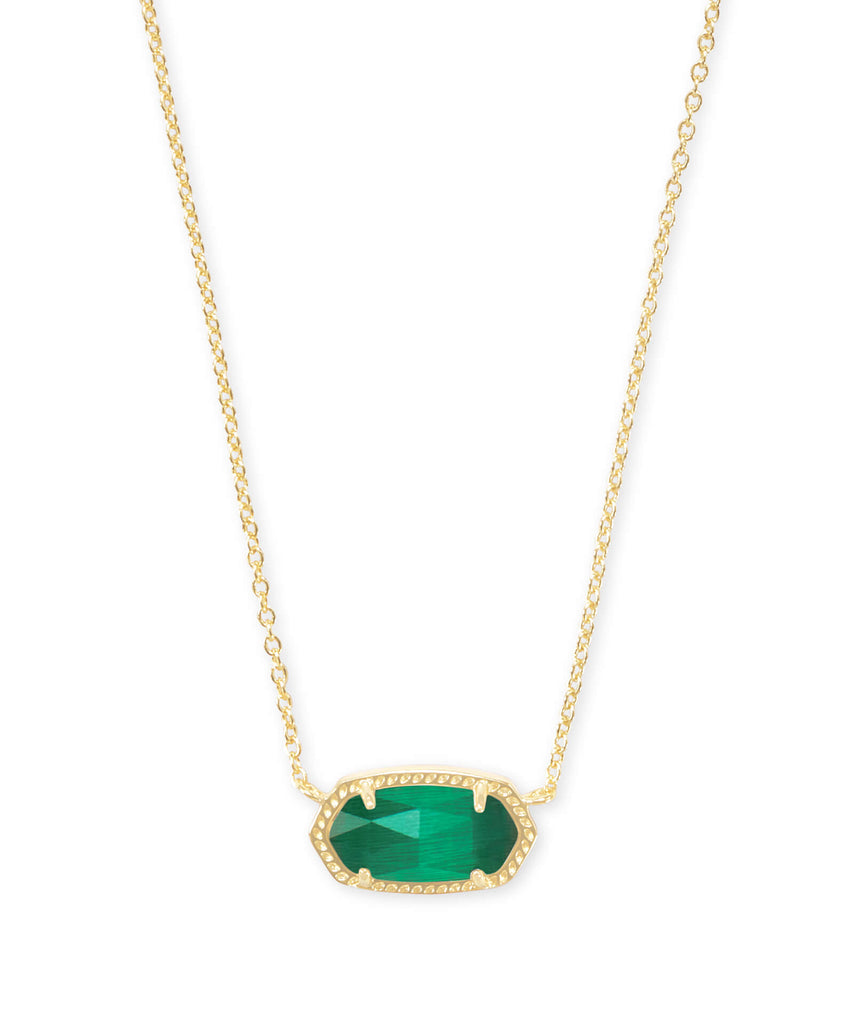 Elisa Necklace Birthstones Jewelry Kendra Scott Gold Emerald Cats Eye (May)  