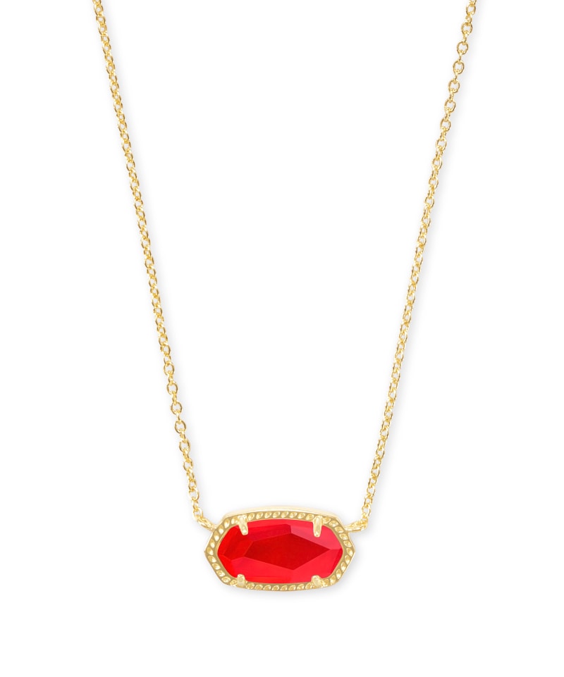 Elisa Necklace Birthstones Jewelry Kendra Scott Gold Red Illusion (July)  