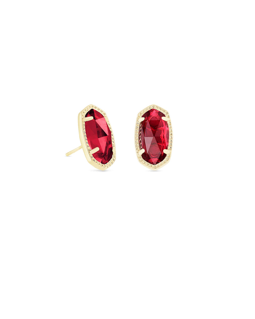 Ellie Earring Birthstones Jewelry Kendra Scott Gold Clear Berry (January)  