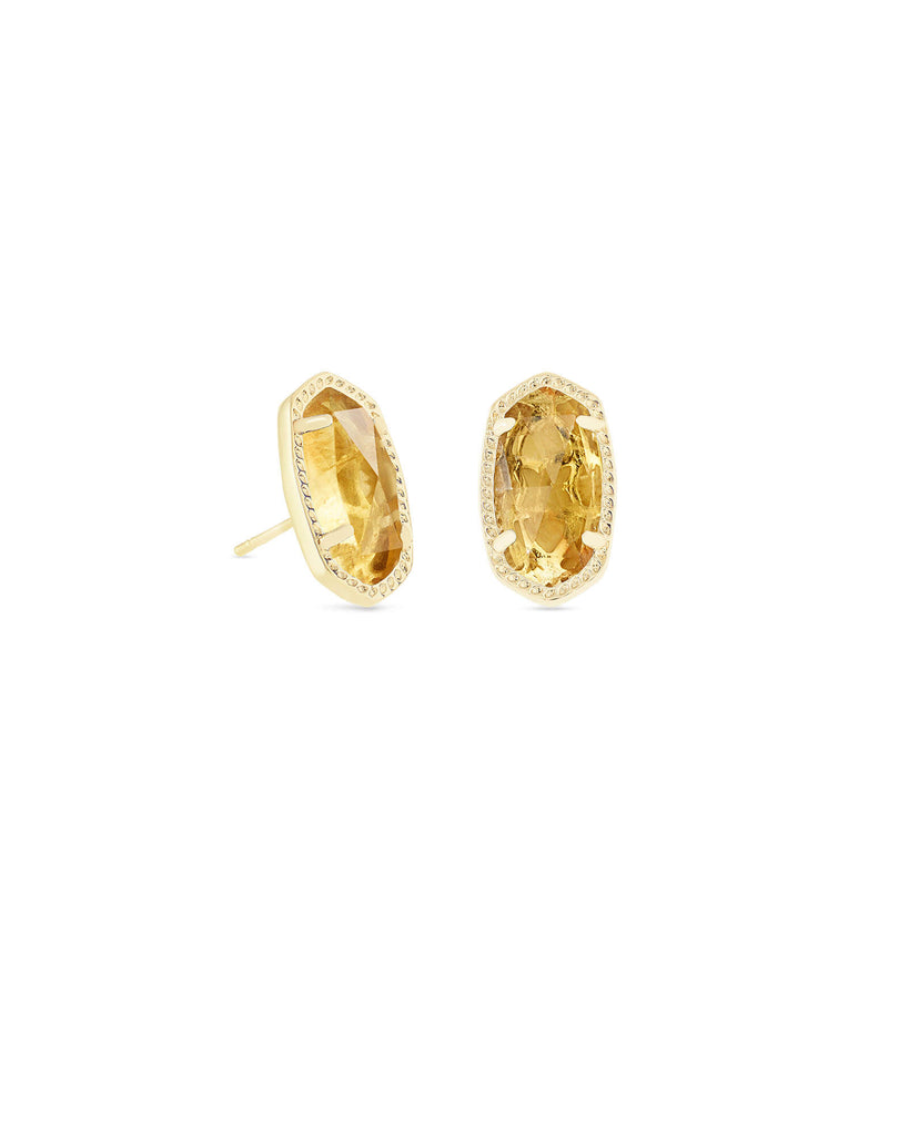 Ellie Earring Birthstones Jewelry Kendra Scott Gold Orange Citrine (November)  