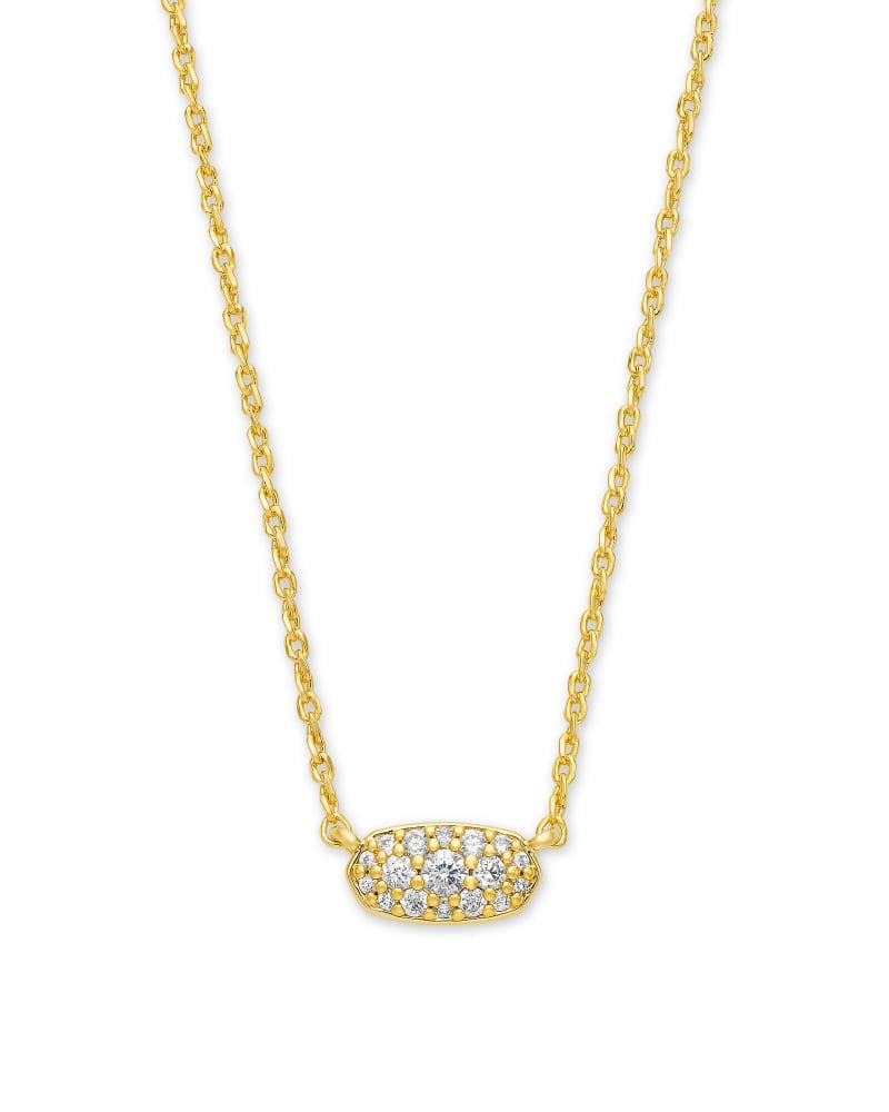 Grayson Gold Pendant Necklace In White Crystal Jewelry Kendra Scott   