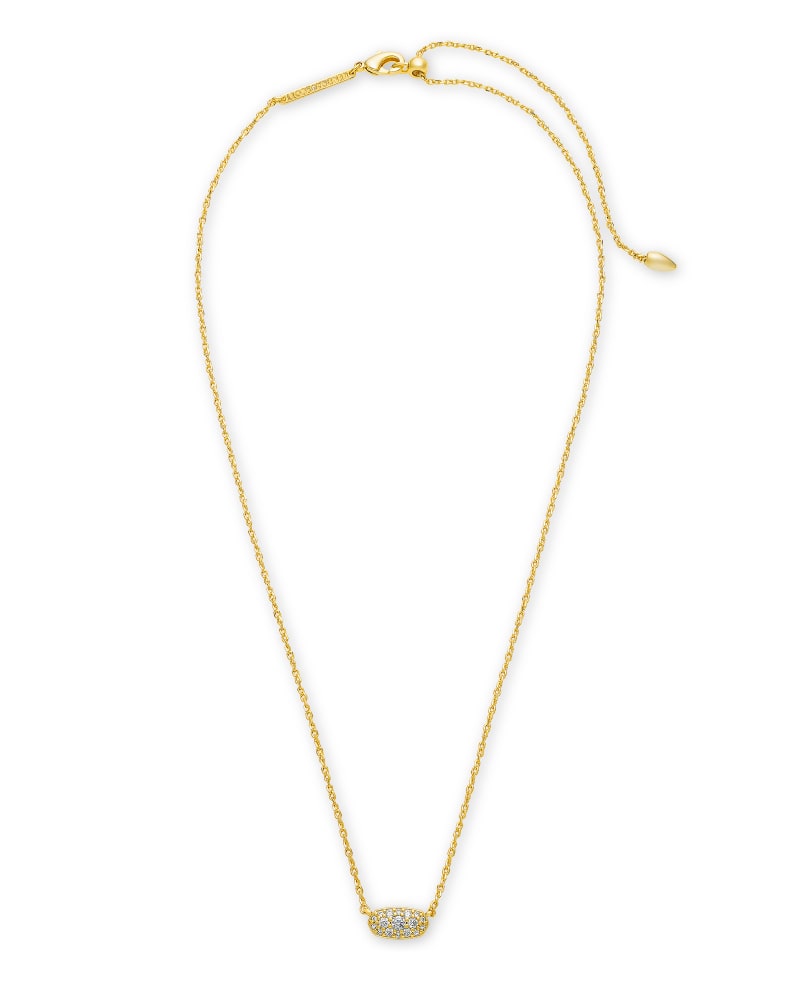 Grayson Gold Pendant Necklace In White Crystal Jewelry Kendra Scott   