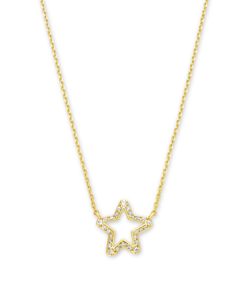 Jae Star Gold Pendant Necklace In White Crystal Jewelry Kendra Scott   