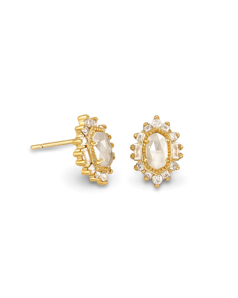 Kapri Gold Stud Earrings In Lustre Glass Jewelry Kendra Scott   