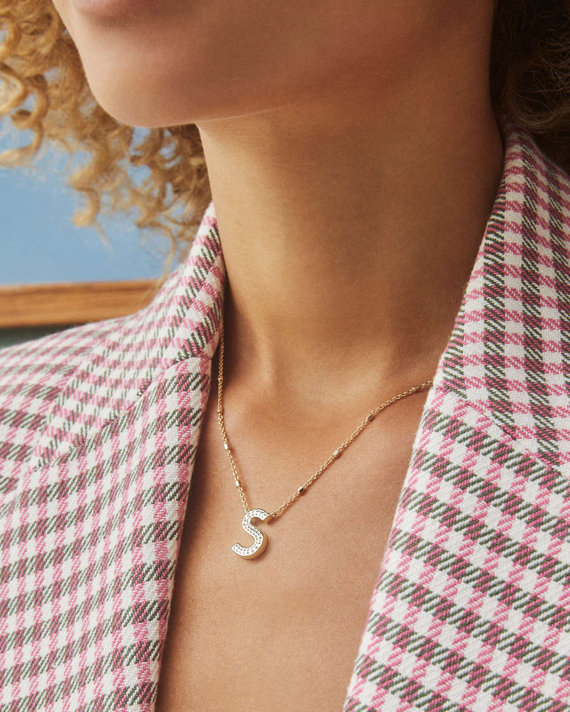Gold Dot Initial Necklace Jewelry Kendra Scott   