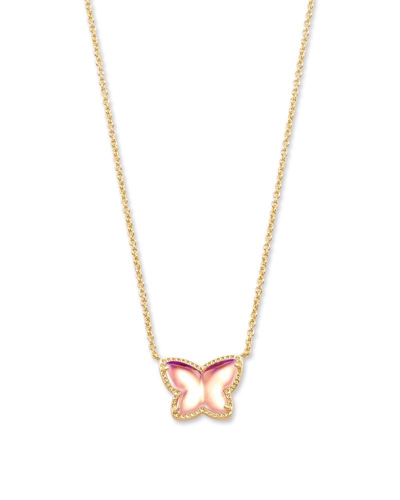 Lillia Butterfly Pendant Necklace Jewelry Kendra Scott Blush Dichroic Glass  