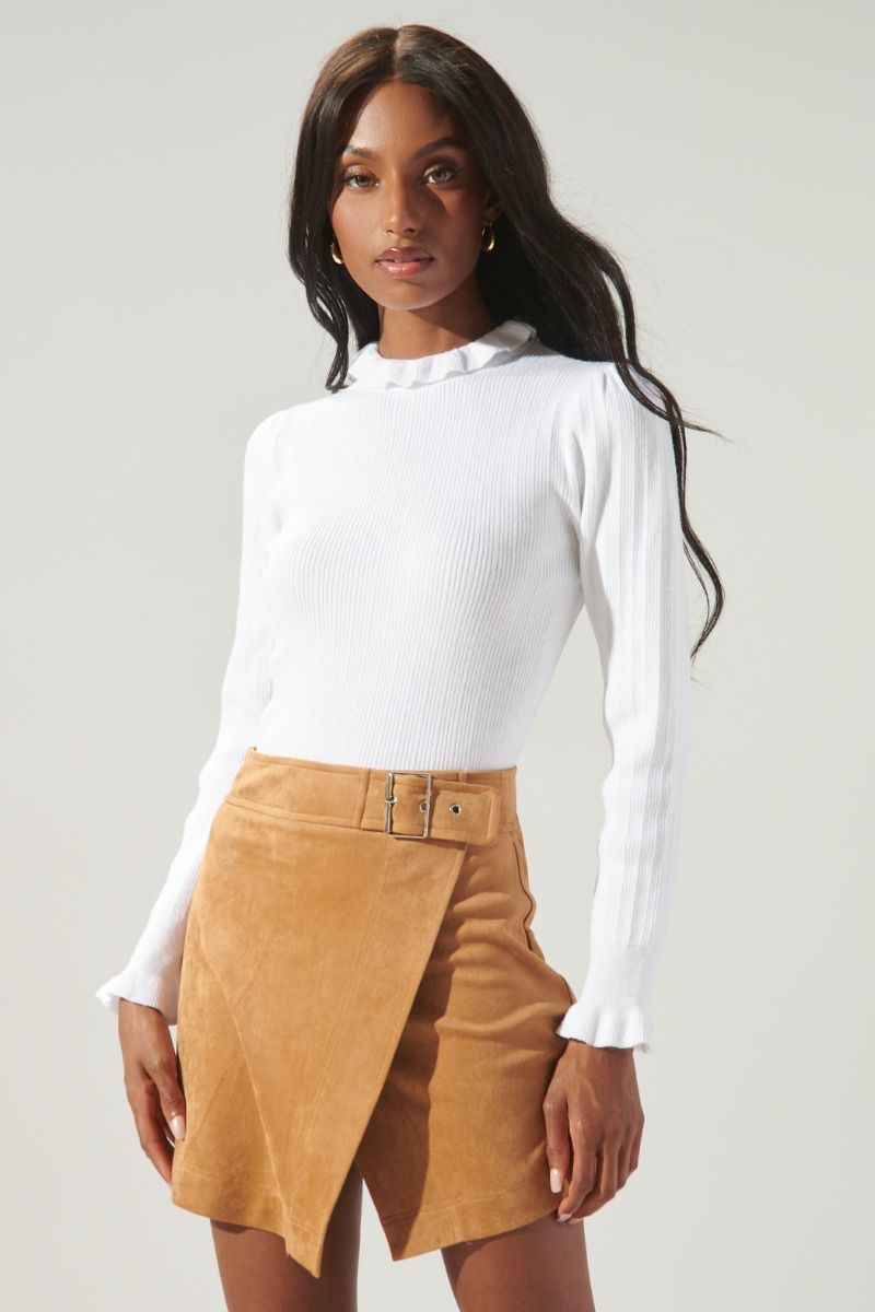 Ribbed Ruffle Sweater – Peacocks & Pearls Lexington