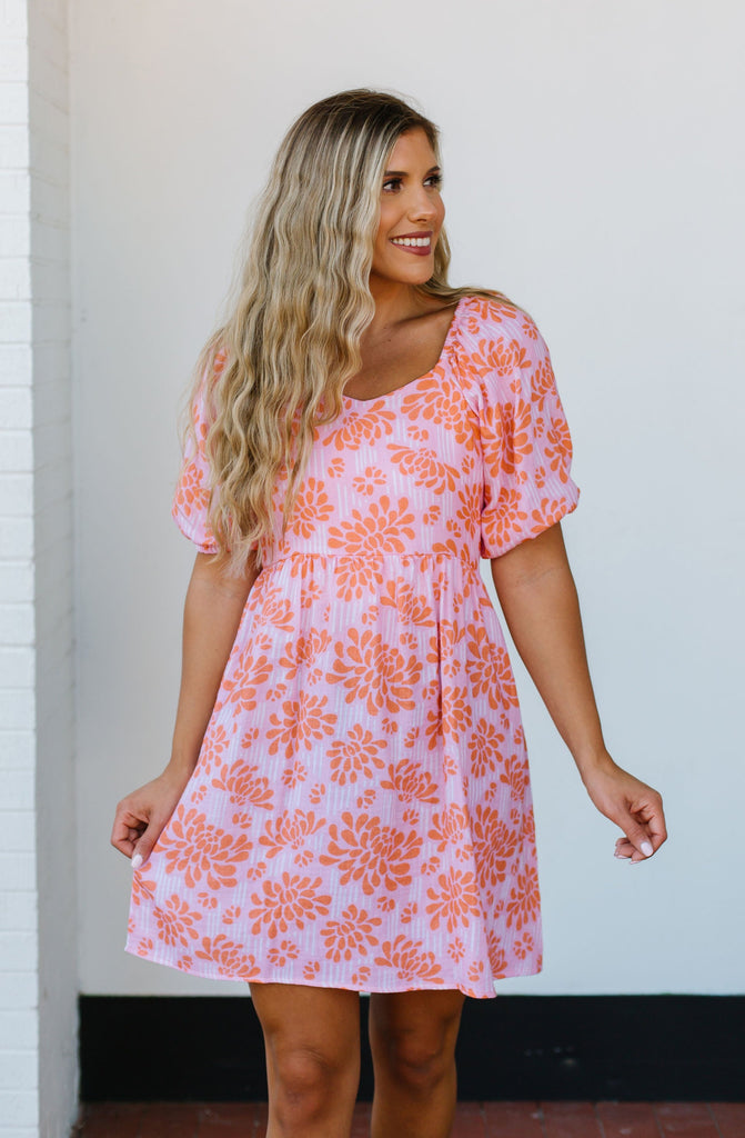 orange babydoll dress Pink/Orange Bloom Babydoll Dress – Peacocks & Pearls Lexington